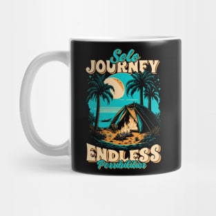 summer solo camping vintage Mug